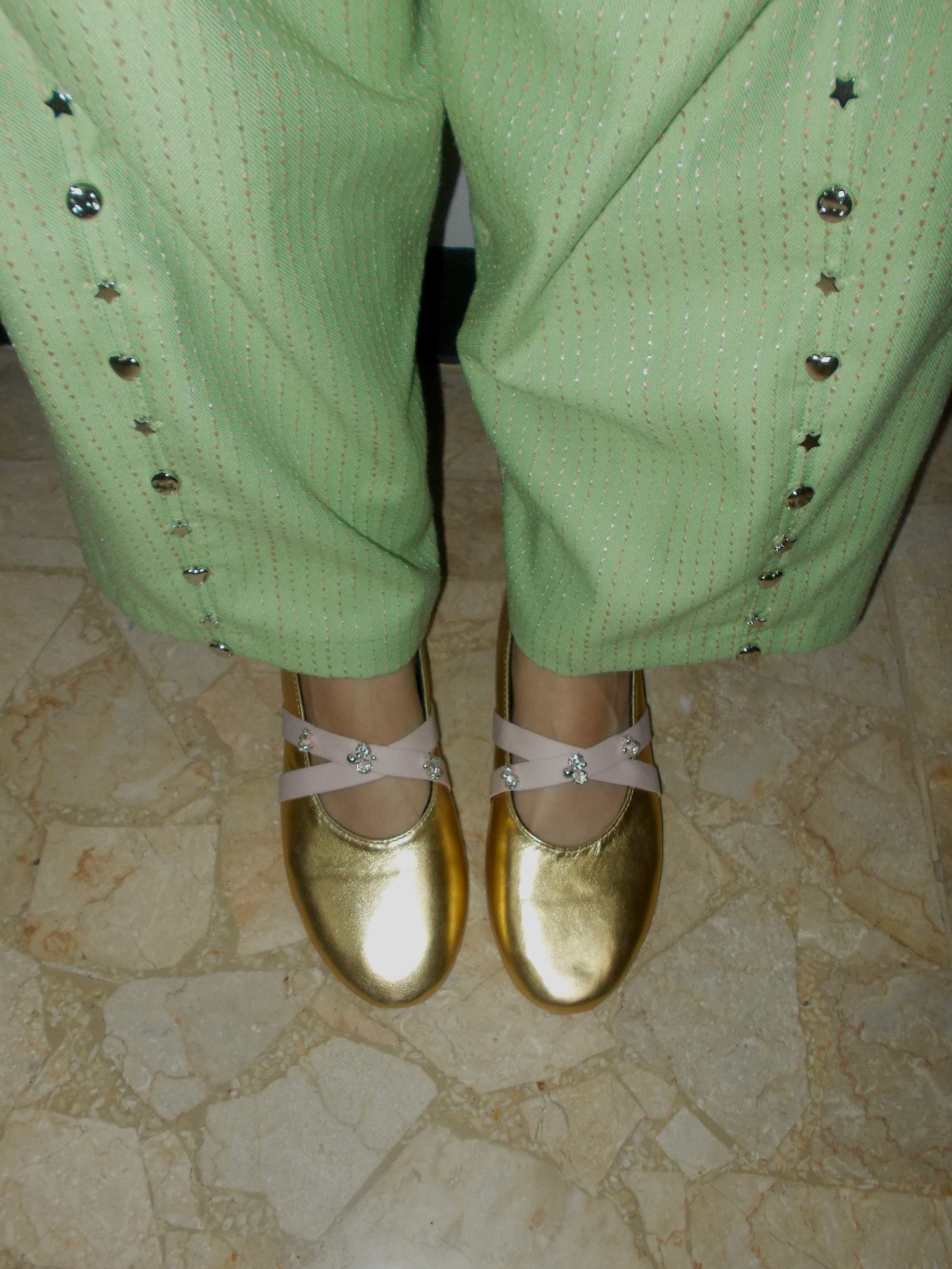 Strappy Ballerina Shoes Gold