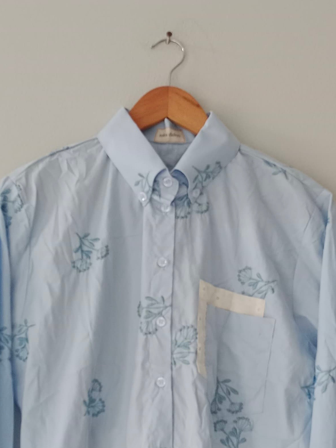 Essa Cropped Shirt Blue