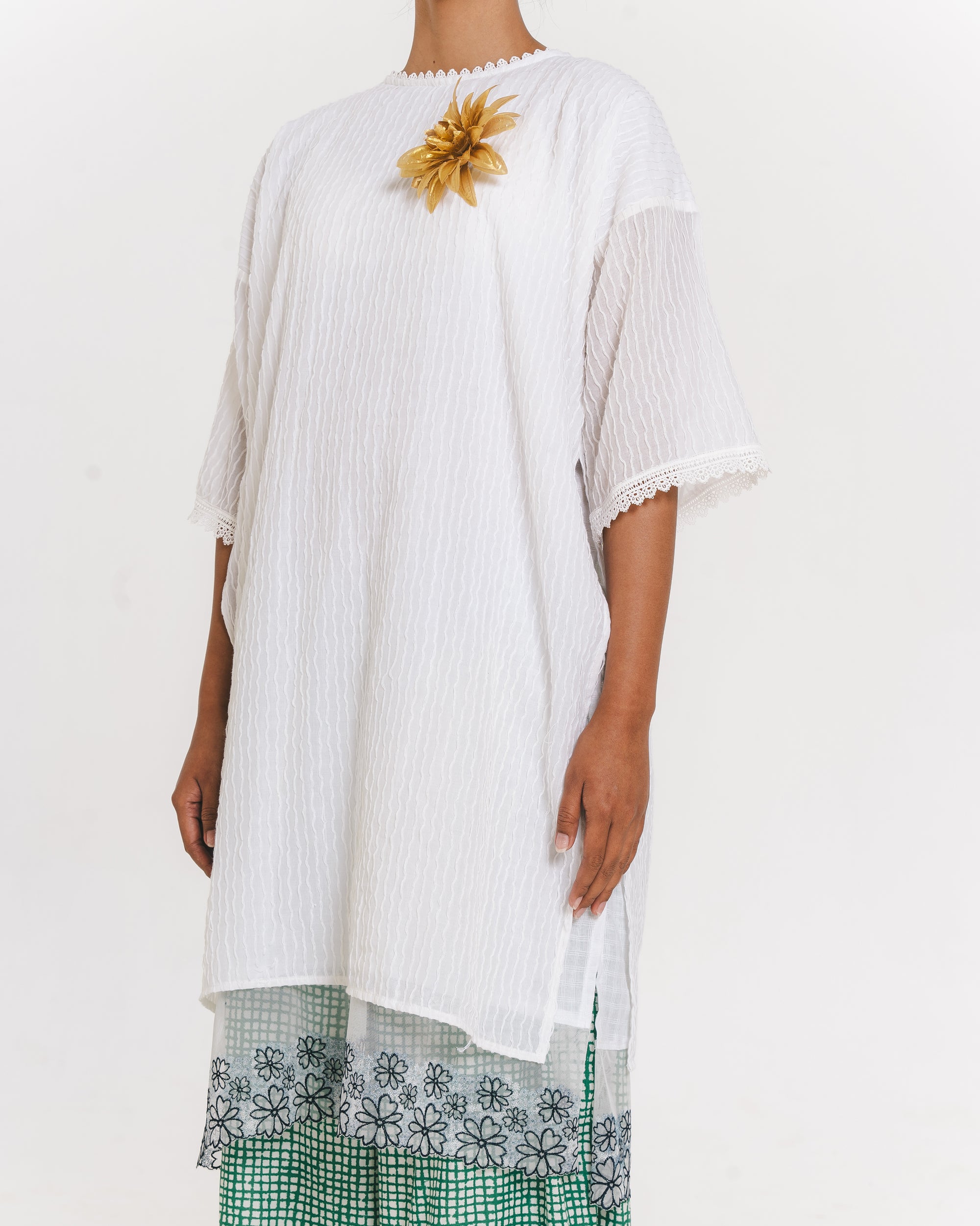 Alberina Lace Kaftan White