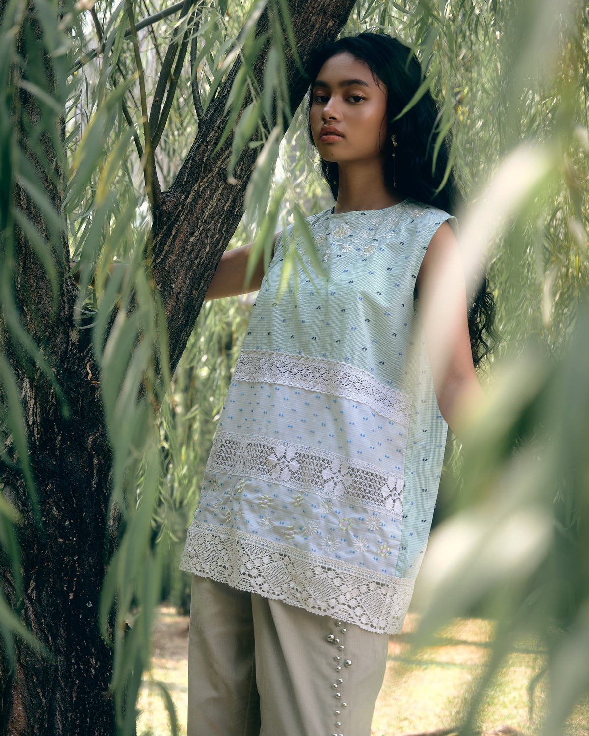 Solana Lace Sleeveless Blouse