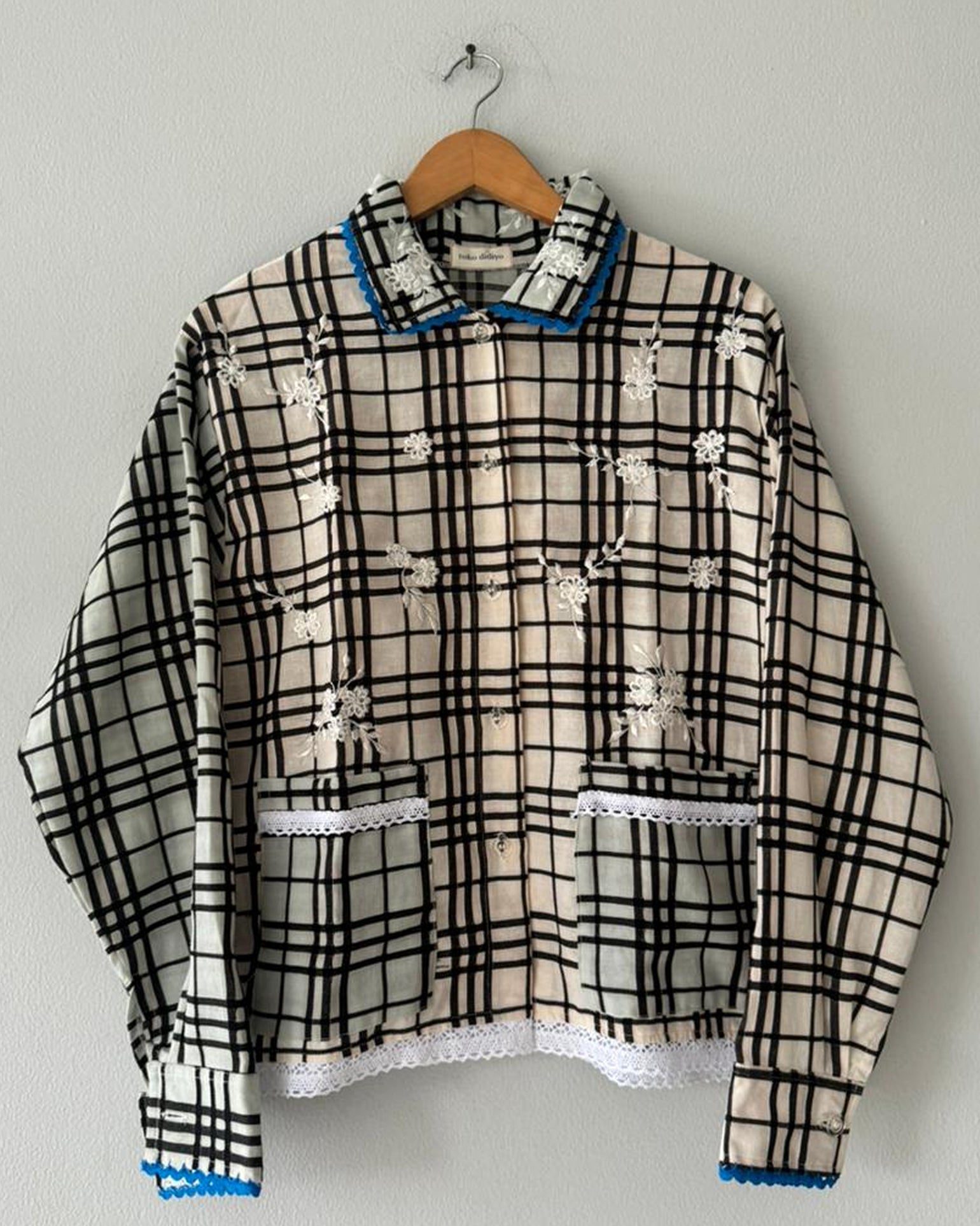 Reva Embroidery Tartan Jacket-2