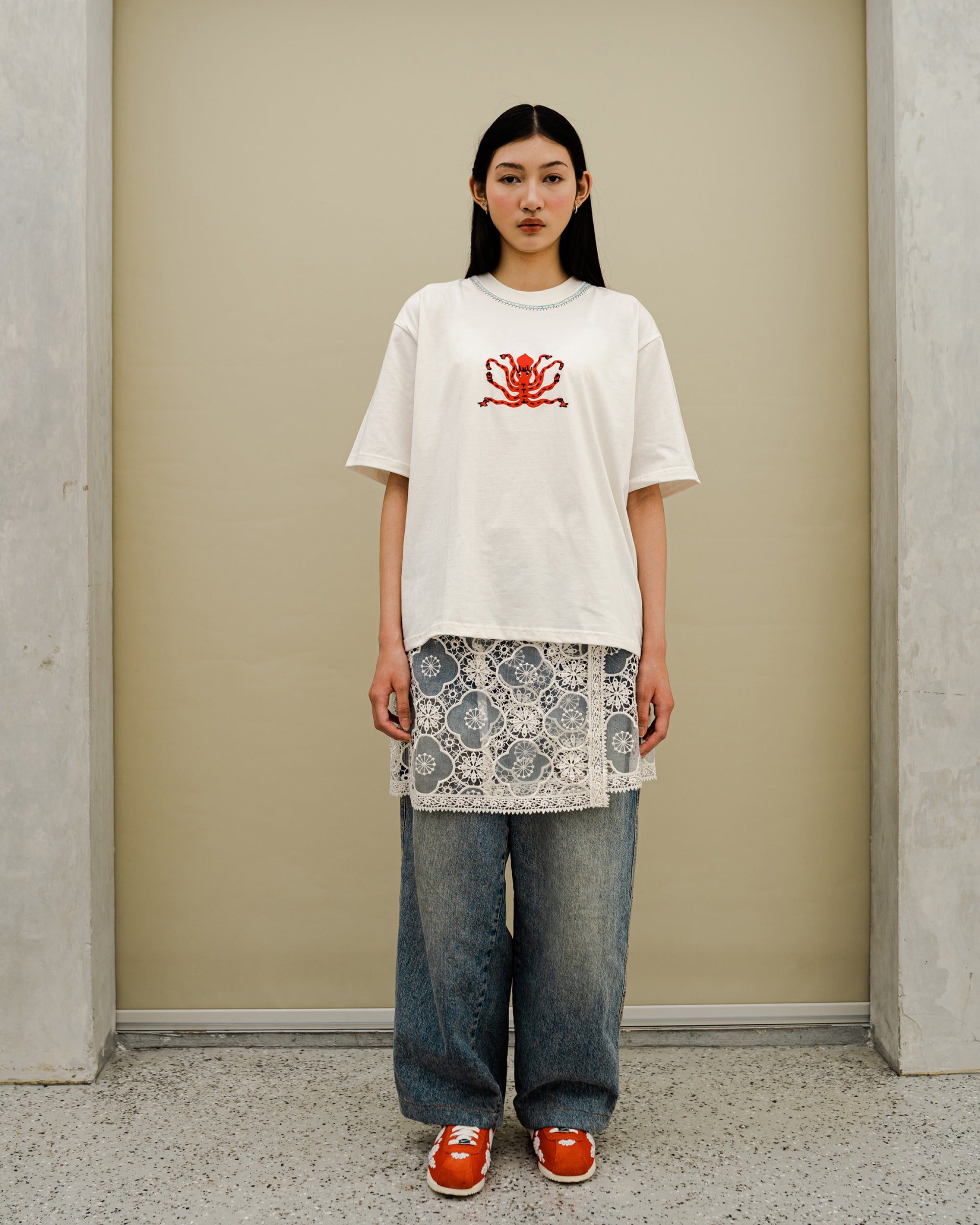 Image of Inka Octo Regular Tee, a tee with playful graphic and embroidery details.