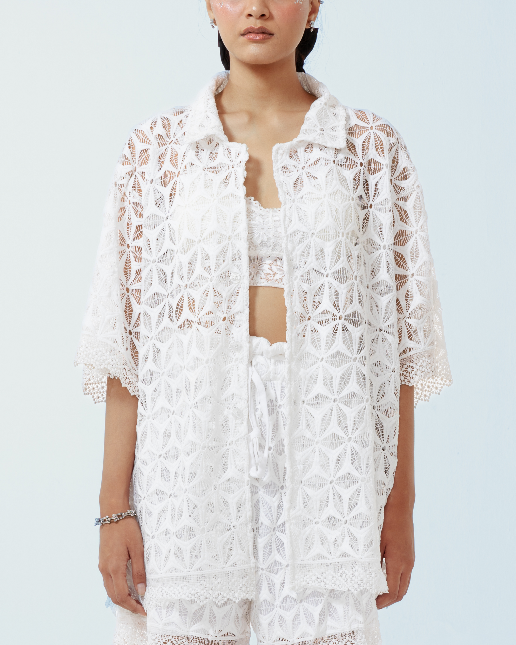 Image of Marci Overshirt, Crafted from deadstock textured patterns of  brocade