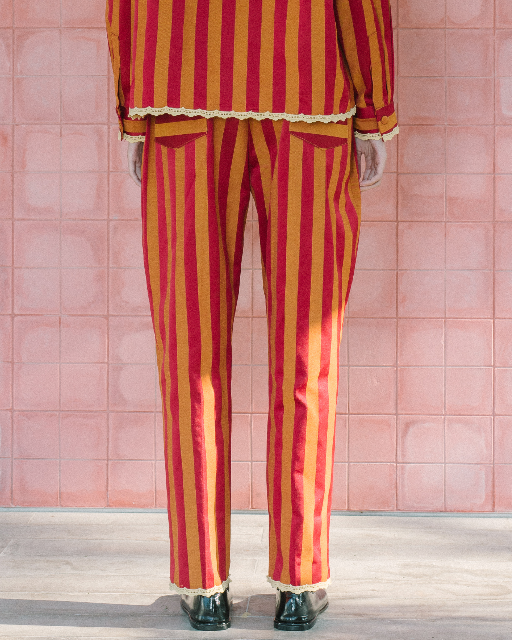 Image of Potter Pants, a comfort pants made from cotton with a unique sripes color, making it playful yet versatile.