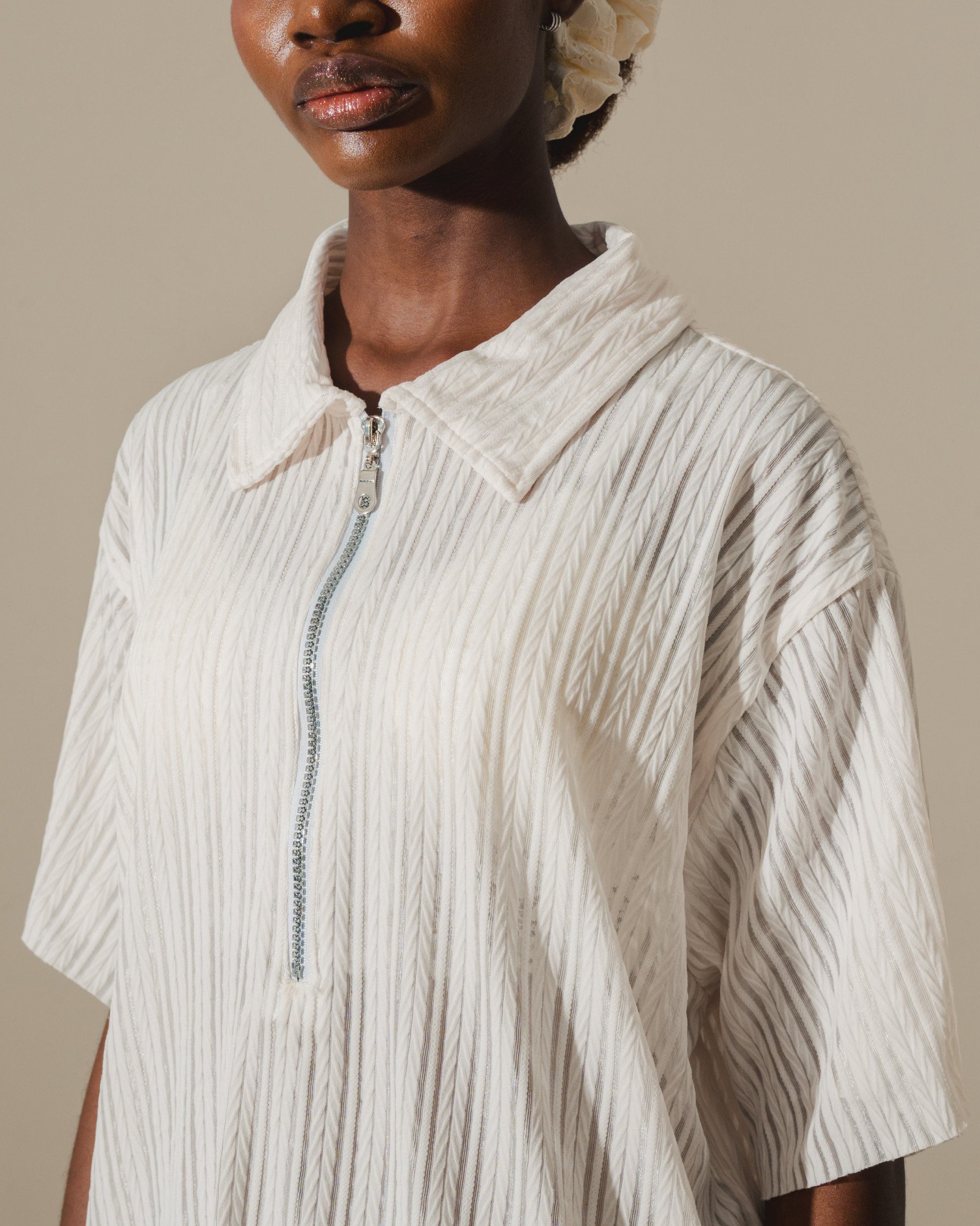 Image of Siofra Shirt, a polo-lie shirt that is made from jersey cotton.