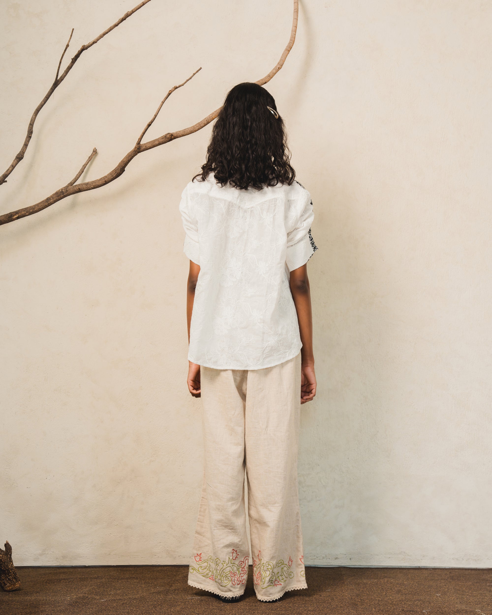 Image of Xandra Blouse, a layered top made from cotton.