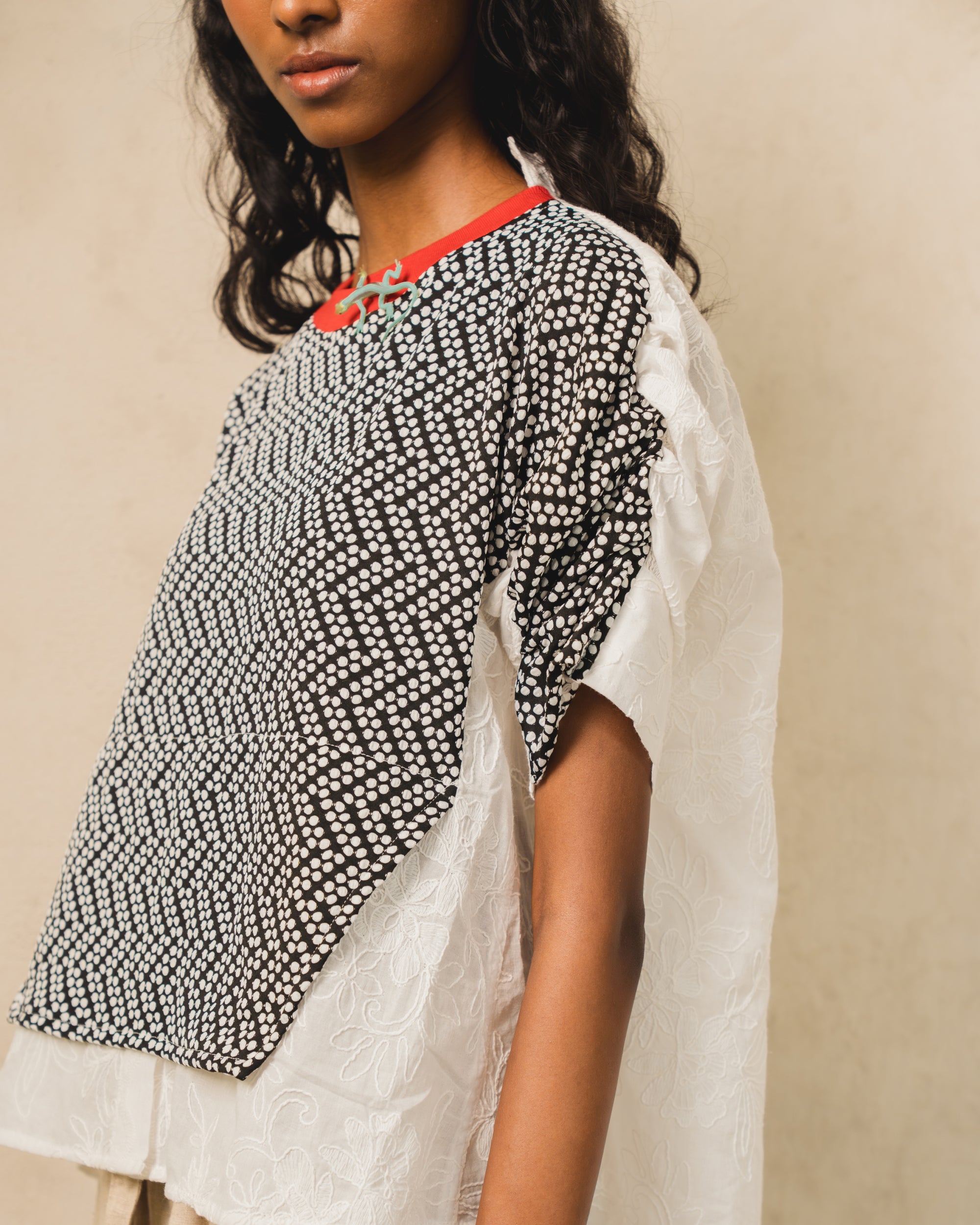 Image of Xandra Blouse, a layered top made from cotton.