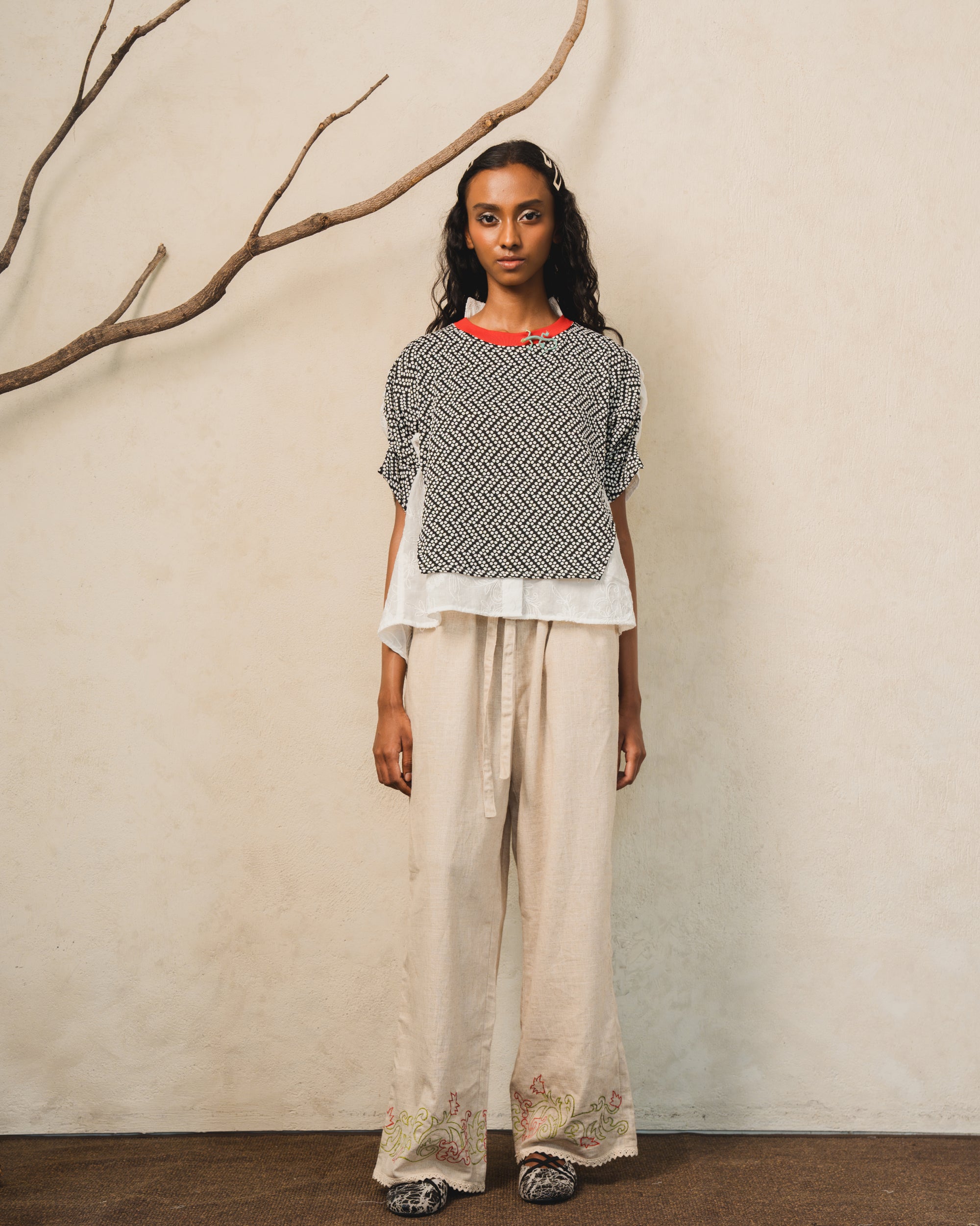 Image of Xandra Blouse, a layered top made from cotton.